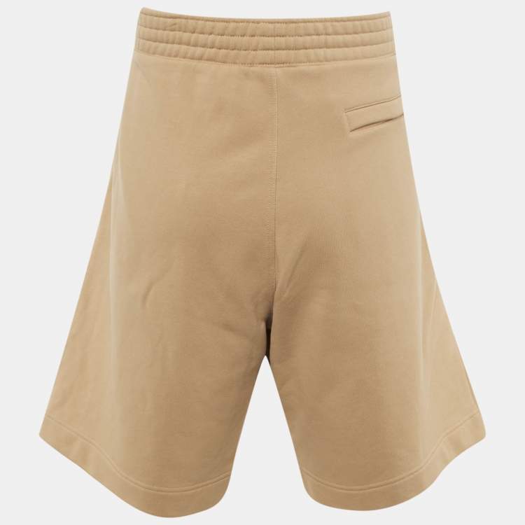 Pre Owned Givenchy Beige Logo Print Cotton Shorts M