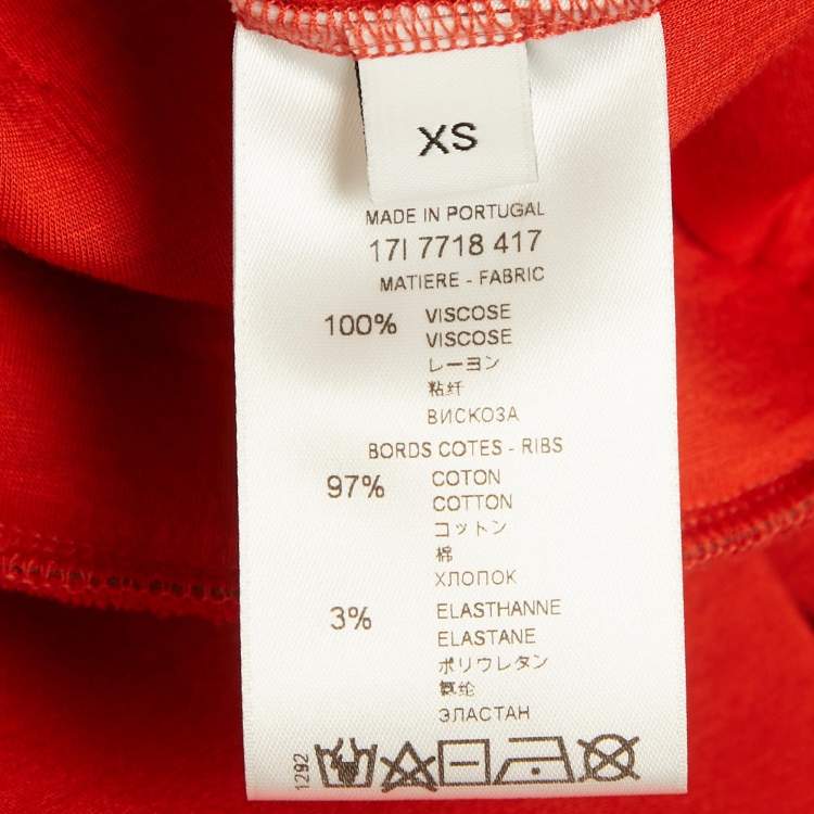 Pre Owned Givenchy Red Bambi Print Neoprene Crewneck Sweatshirt XS