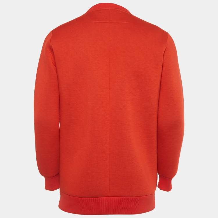 Pre Owned Givenchy Red Bambi Print Neoprene Crewneck Sweatshirt XS