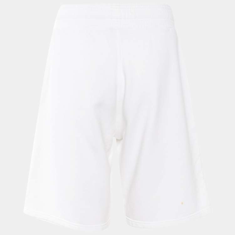 Pre Owned Givenchy White Cotton Logo Embroidered Short XS