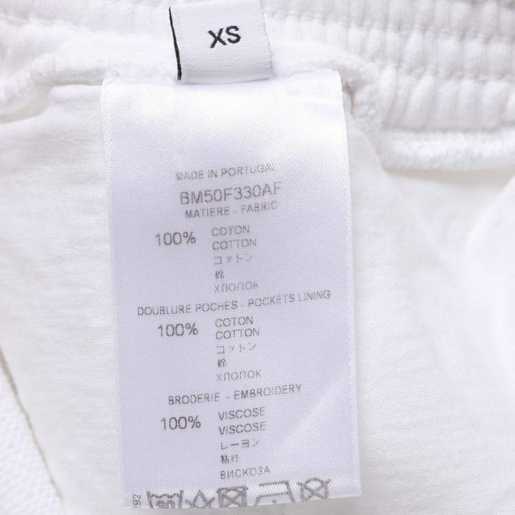 Pre Owned Givenchy White Cotton Logo Embroidered Short XS