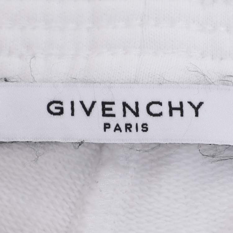 Pre Owned Givenchy White Cotton Logo Embroidered Short XS