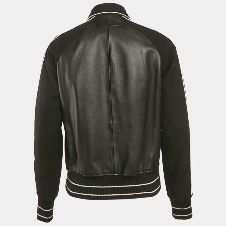 مملوكة مسبقًا Givenchy Black Star Applique Leather Zip-Up Jacket M