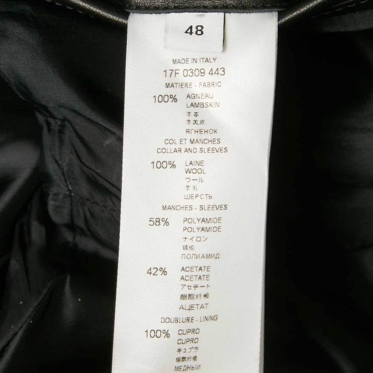 مملوكة مسبقًا Givenchy Black Star Applique Leather Zip-Up Jacket M