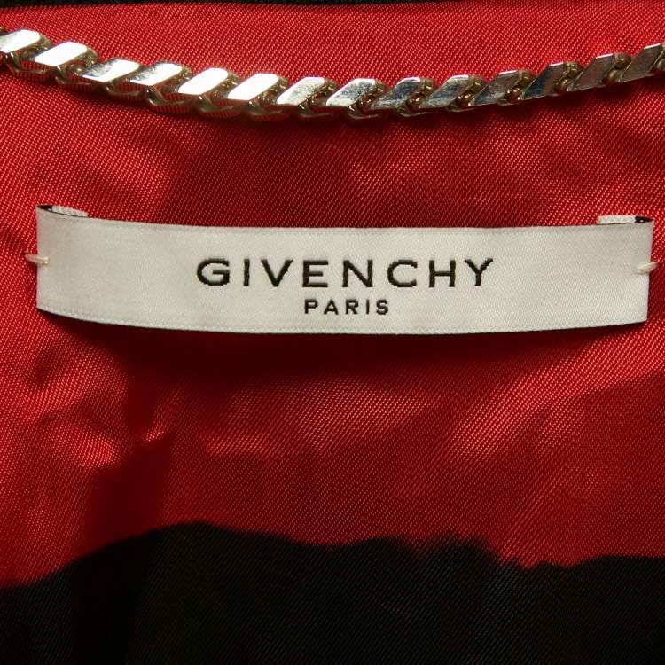 Pre Owned Givenchy Black Leather Rottweiler Patch Bomber Jacket 3XL