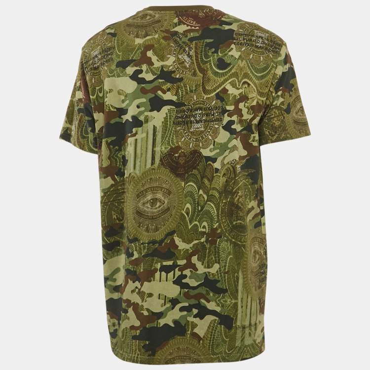Pre Owned Givenchy Green Camouflage Print Jersey T-Shirt S