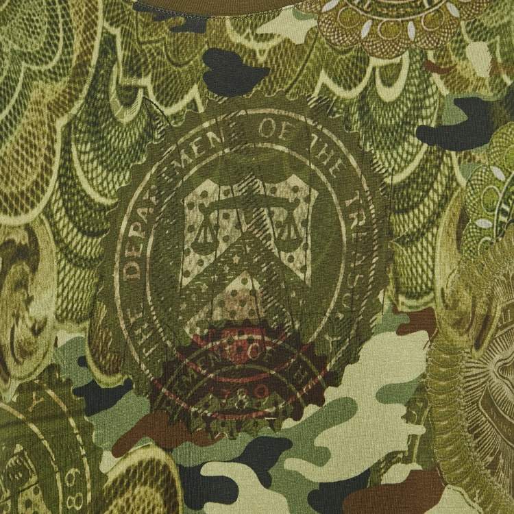 Pre Owned Givenchy Green Camouflage Print Jersey T-Shirt S