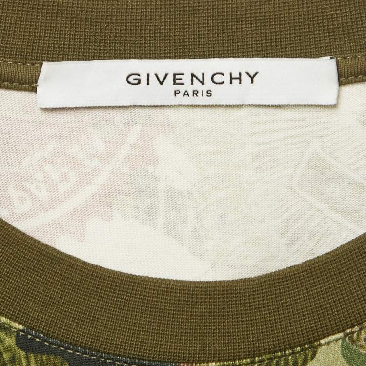 Pre Owned Givenchy Green Camouflage Print Jersey T-Shirt S