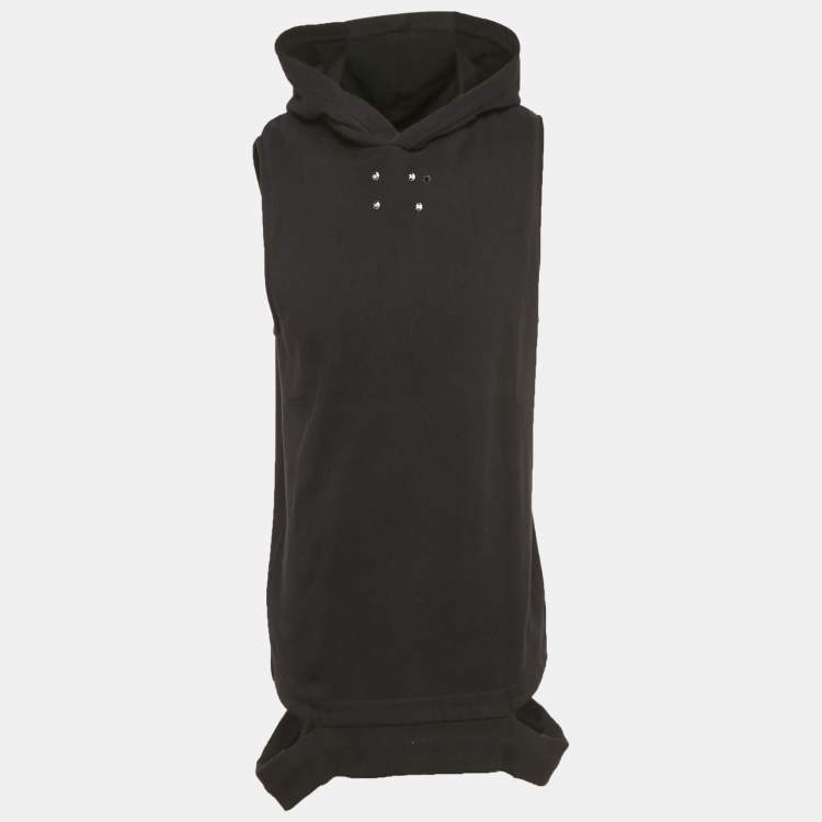 Pre Owned Givenchy Black Cotton Distressed Sleeveless Hoodie S