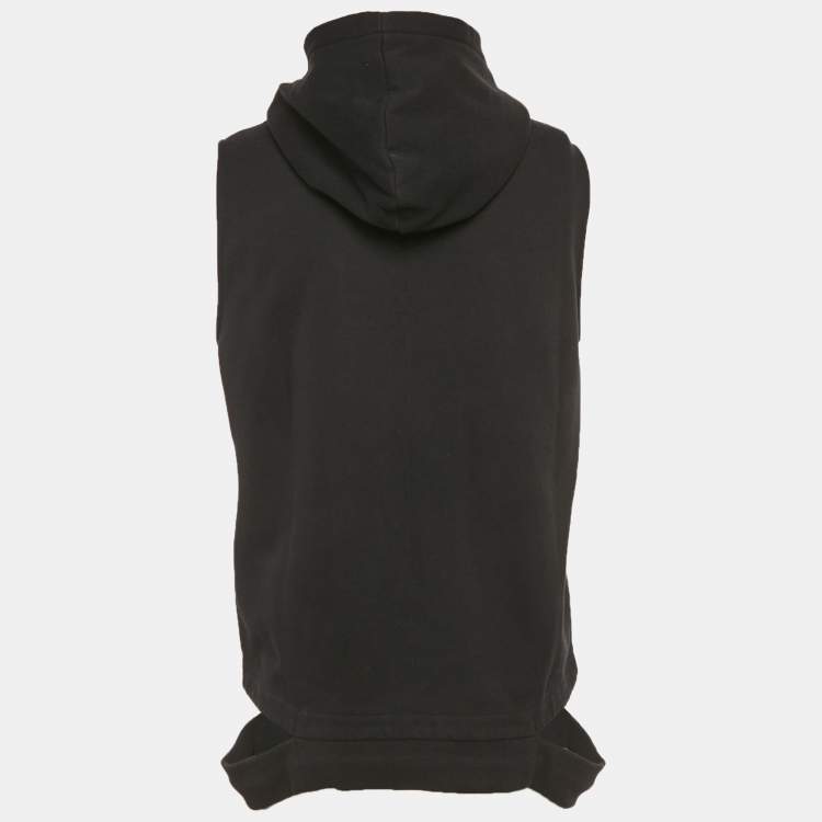 Pre Owned Givenchy Black Cotton Distressed Sleeveless Hoodie S