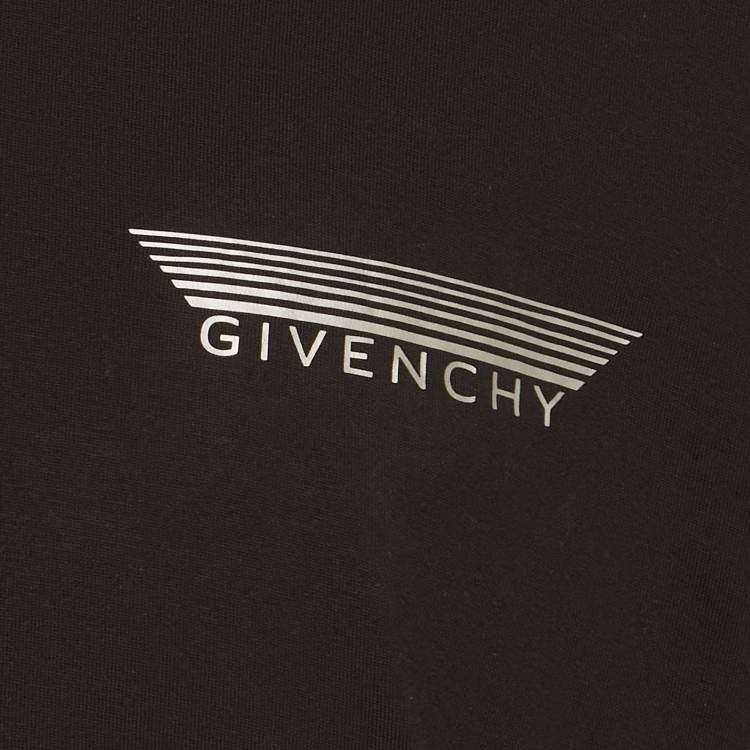 Pre Owned Givenchy Black Jersey Tape Details T-Shirt L