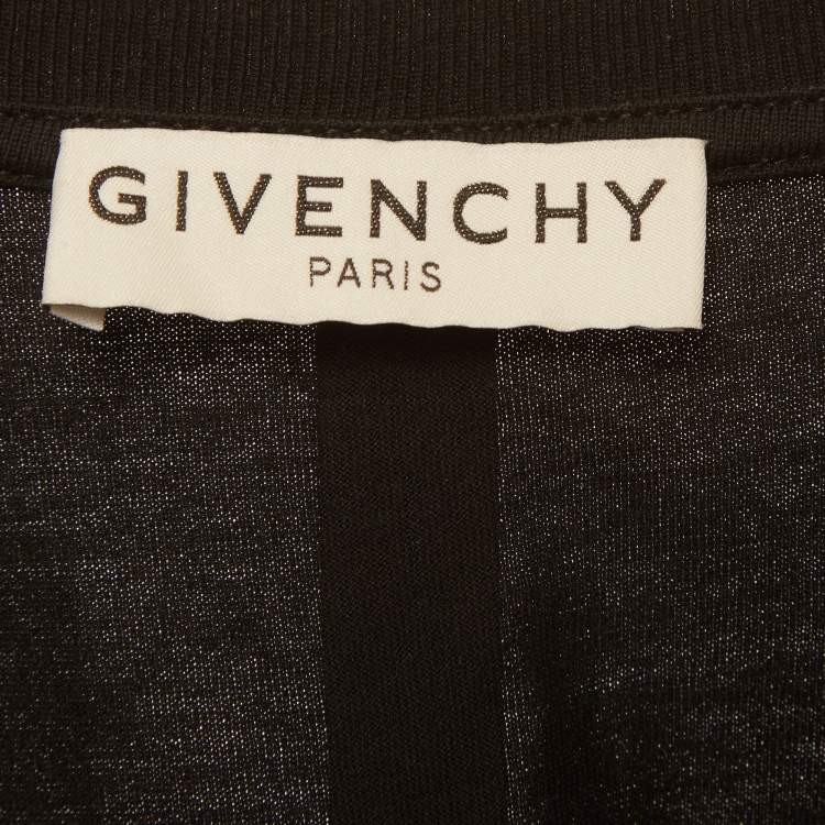 Pre Owned Givenchy Black Jersey Tape Details T-Shirt L