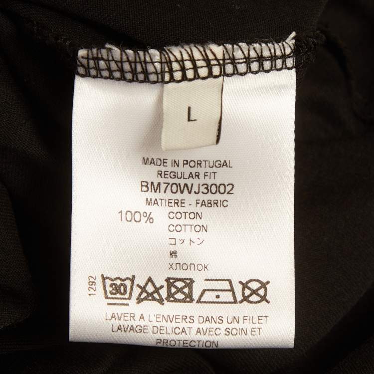 Pre Owned Givenchy Black Jersey Tape Details T-Shirt L