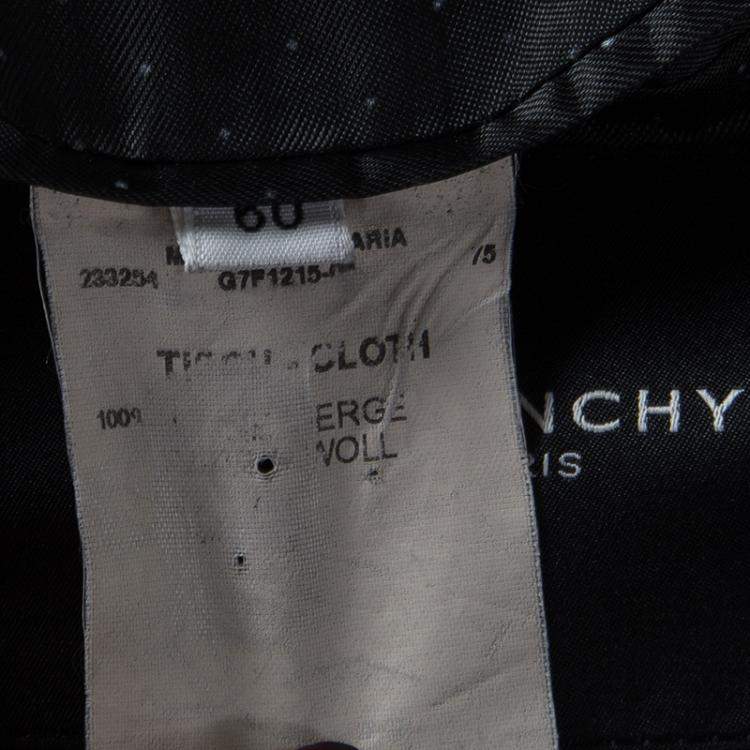 Pre Owned Givenchy Grey Wool Tailored Two Button Blazer 5XL