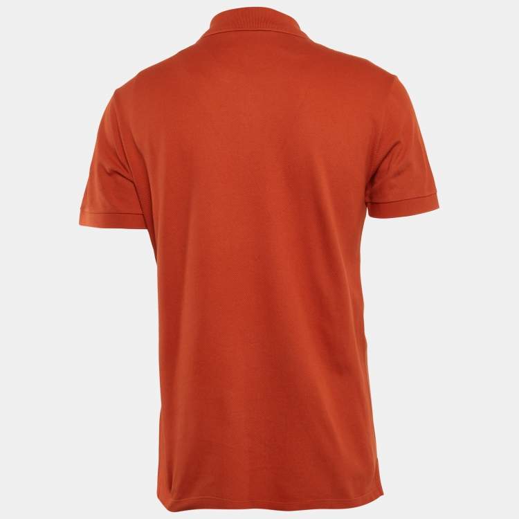 Pre Owned Givenchy Brown Logo Patch Pique Polo T-Shirt L