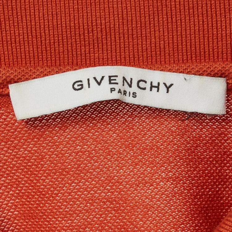 Pre Owned Givenchy Brown Logo Patch Pique Polo T-Shirt L