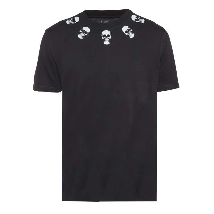 Pre Owned Givenchy Black Skull Print Jersey Crew Neck T-Shirt L