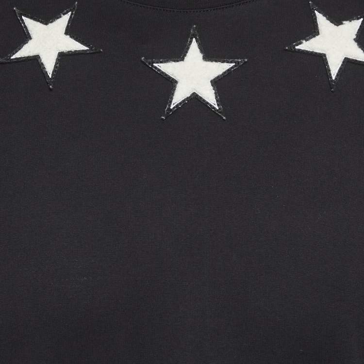 Pre Owned Givenchy Black Jersey Star Motif Embroidered T-Shirt XL