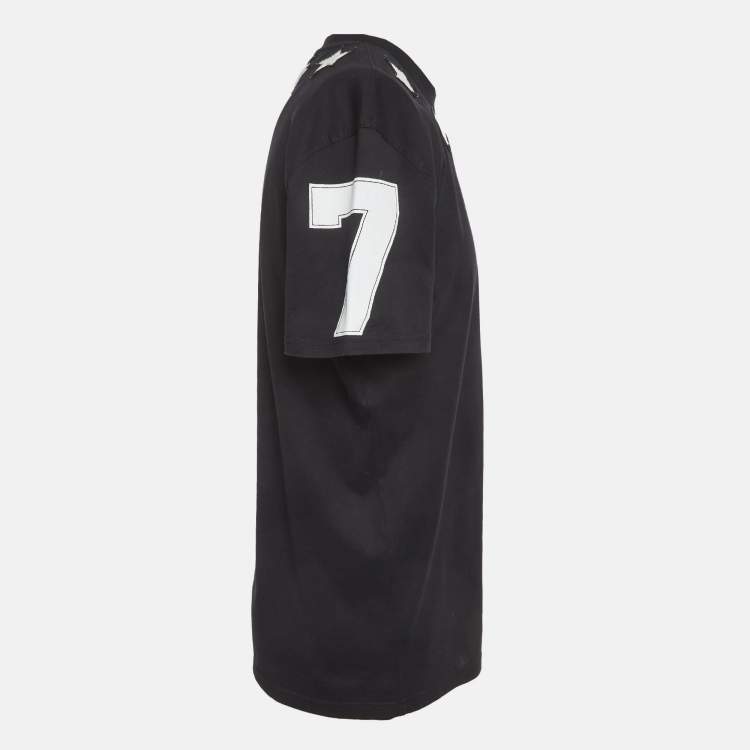 Pre Owned Givenchy Black Jersey Star Motif Embroidered T-Shirt XL