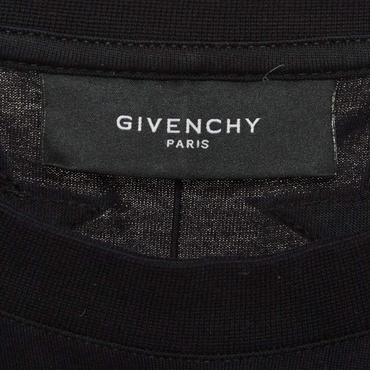 Pre Owned Givenchy Black Jersey Star Motif Embroidered T-Shirt XL