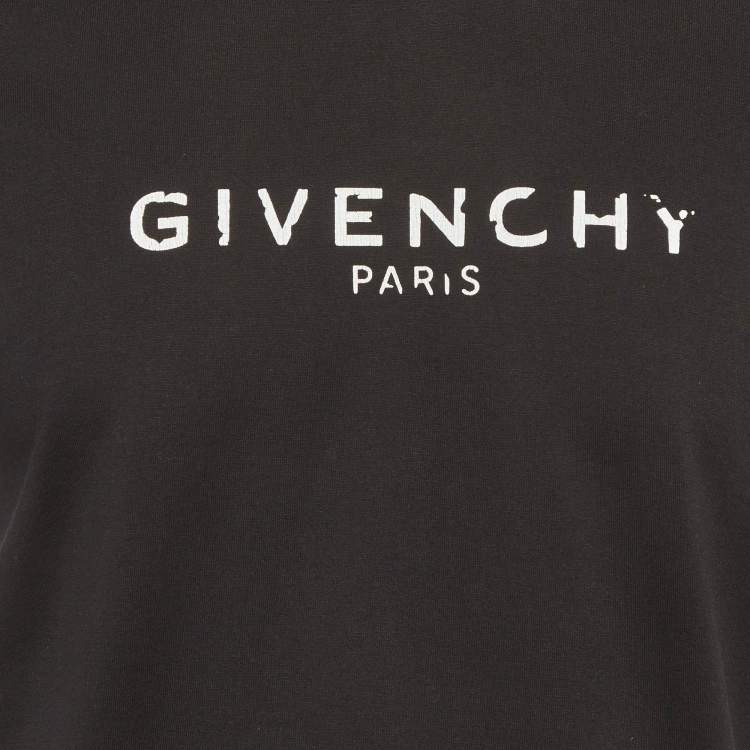 Pre Owned Givenchy Black broken Logo Print Cotton T-Shirt M