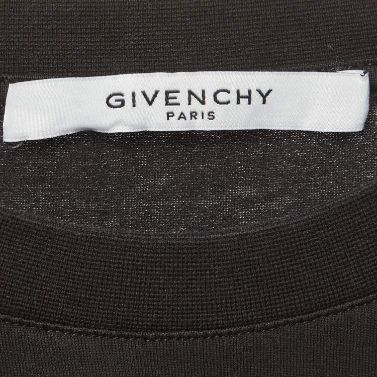 Pre Owned Givenchy Black broken Logo Print Cotton T-Shirt M