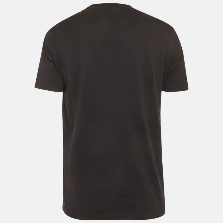 Pre Owned Givenchy Black broken Logo Print Cotton T-Shirt M