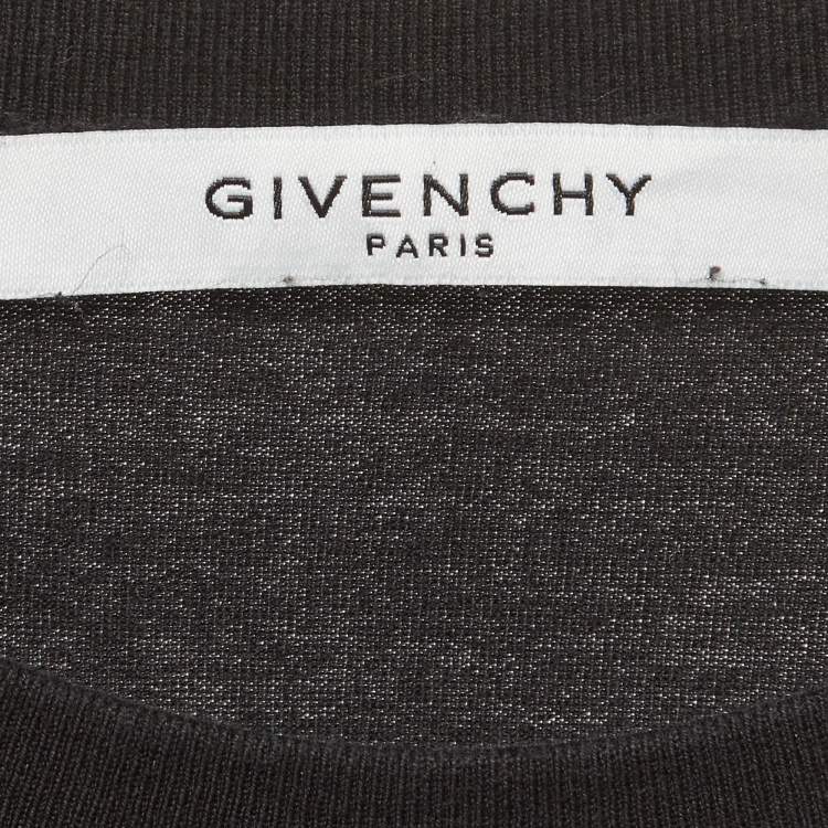Pre Owned Givenchy Black Print Cotton Half Sleeve T-Shirt M