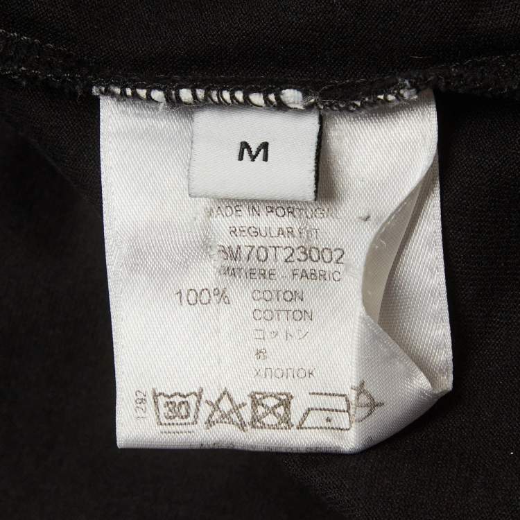 Pre Owned Givenchy Black Print Cotton Half Sleeve T-Shirt M