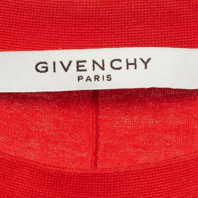 Pre Owned Givenchy Red Rottweiler Print Cotton T-Shirt XS