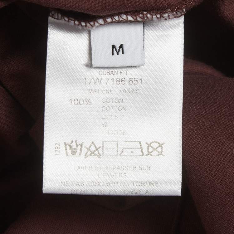 Pre Owned Givenchy Burgundy Printed Jersey Distressed T-Shirt M