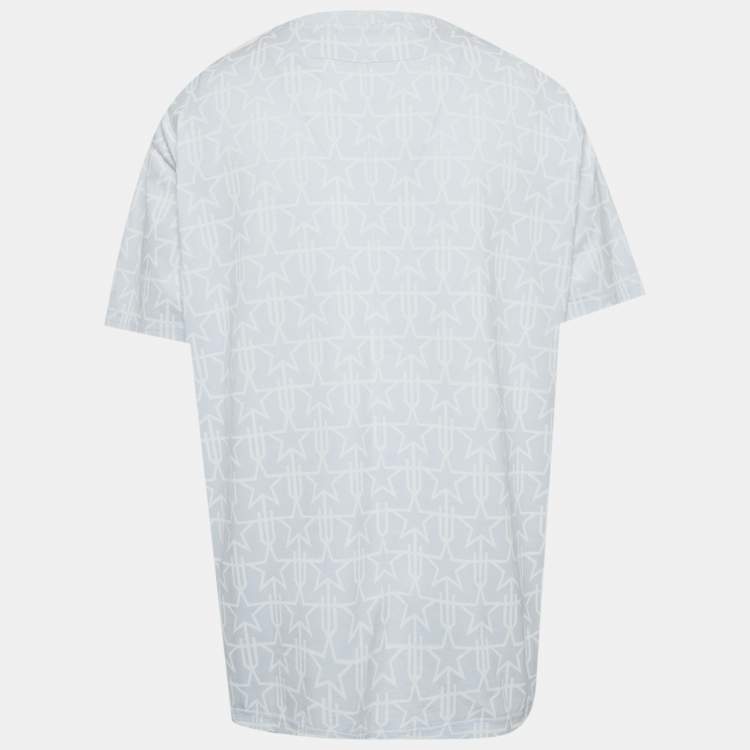 Pre Owned Givenchy Blue Star Print Jersey Crewneck T-Shirt L
