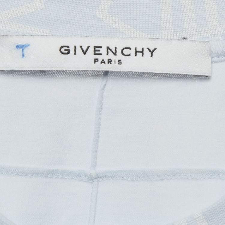 Pre Owned Givenchy Blue Star Print Jersey Crewneck T-Shirt L