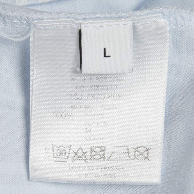 Pre Owned Givenchy Blue Star Print Jersey Crewneck T-Shirt L