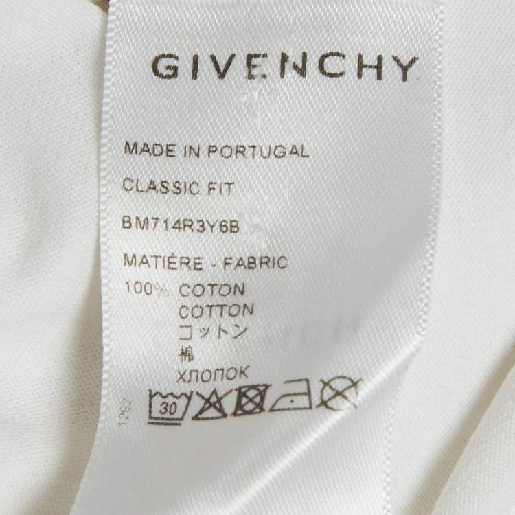 Pre Owned Givenchy White Logo Embroidered Jersey T-Shirt M