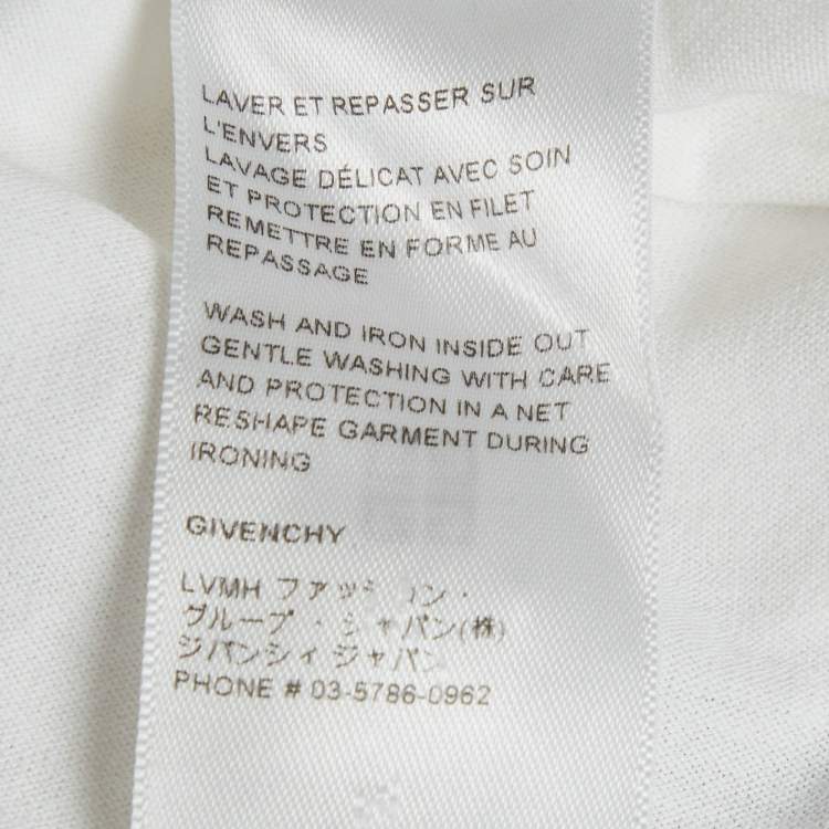 Pre Owned Givenchy White Logo Embroidered Jersey T-Shirt M