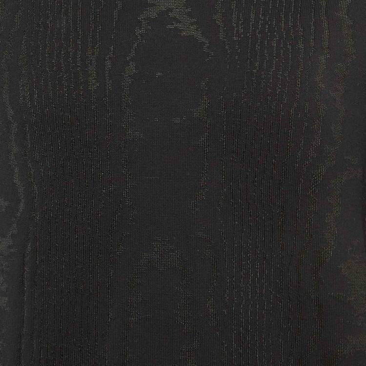 Pre Owned Givenchy Black Jacquard Knit Crewneck Sweatshirt M