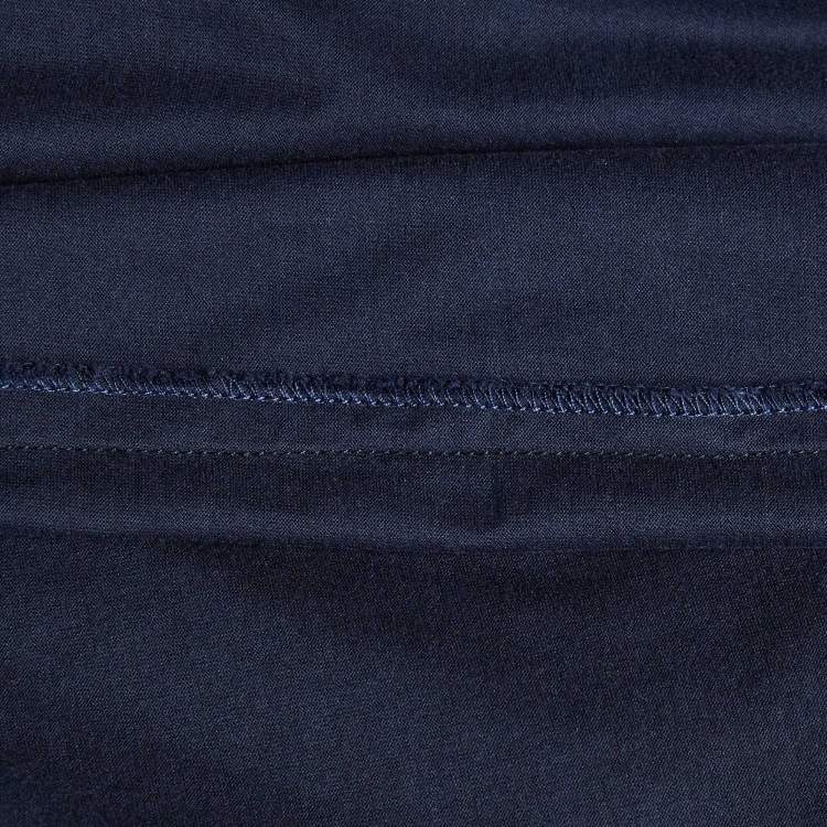 Pre Owned Givenchy Navy Blue 4G Logo Print Cotton Knit Crewneck T-Shirt M