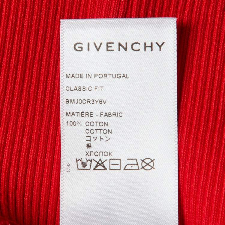 مملوكة مسبقًا Givenchy Red Logo Print Trompe L'oeil Crewneck Sweatshirt L