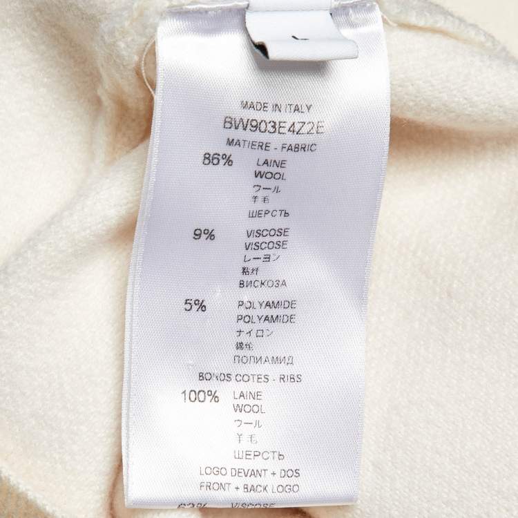 Pre Owned Givenchy Cream 4G Pattern Wool Blend Knitted Sweater L