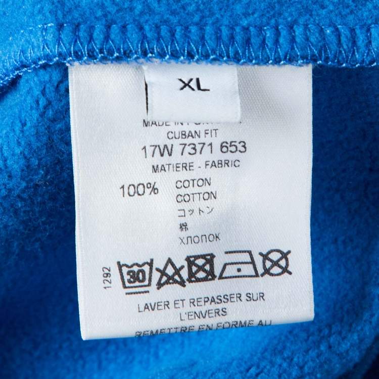 Pre Owned Givenchy Blue Totem Print Cotton Crewneck Sweatshirt XL