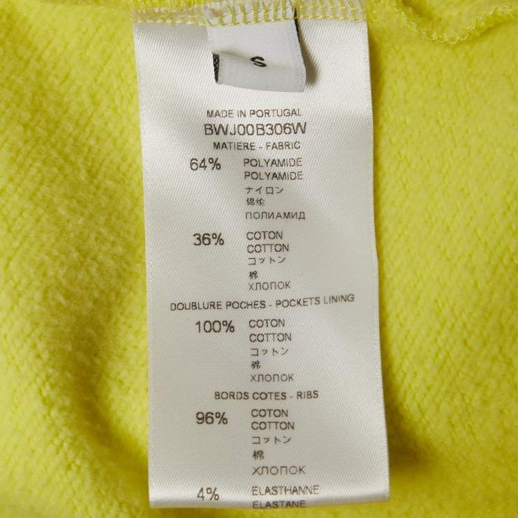 Pre Owned Givenchy Neon Yellow Printed Cotton Knit Oversized Hoodie S 