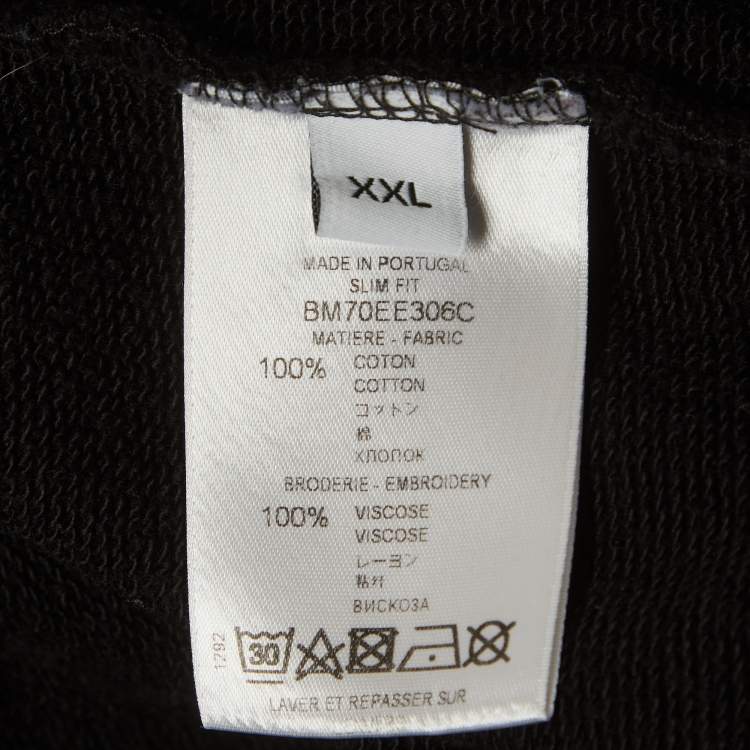Pre Owned Givenchy Black Printed Jersey Crewneck Sweatshirt XXL 