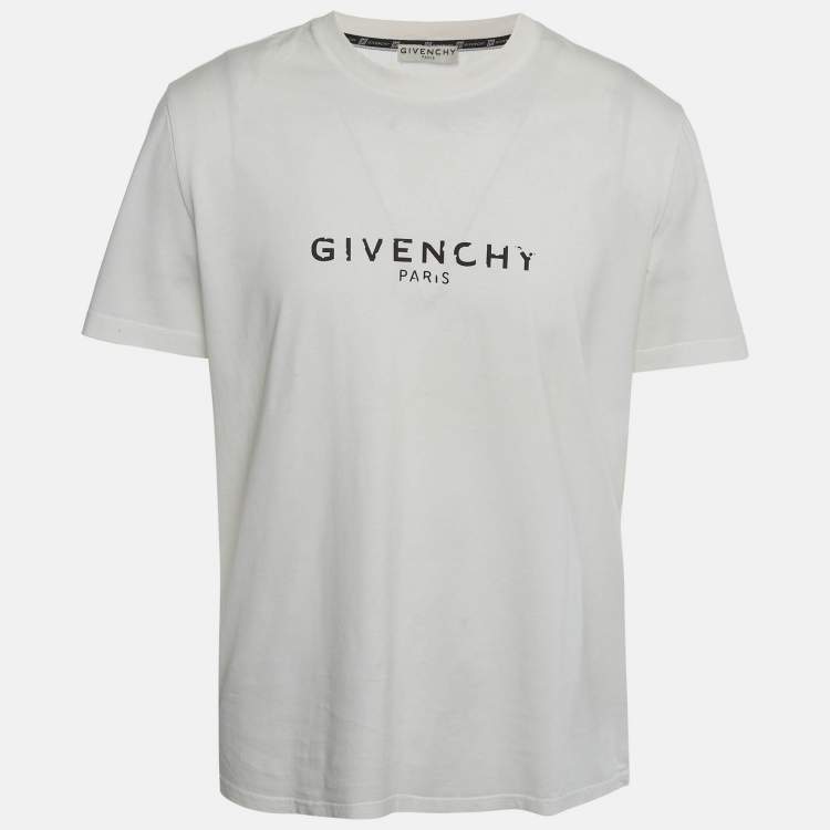Givenchy White Printed Jersey Short Sleeve Crewneck T-Shirt XL 