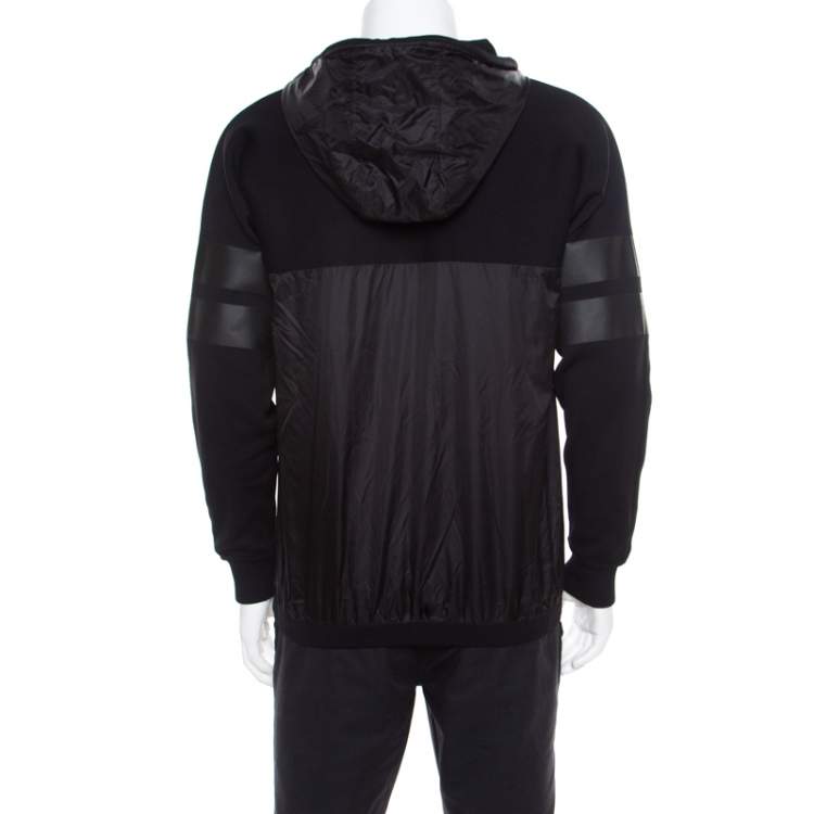Pre Owned Givenchy Black Knit Layered Hooded Sweatshirt M