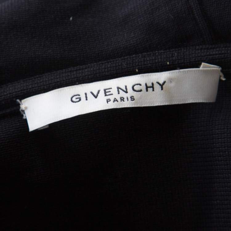 Pre Owned Givenchy Black Knit Layered Hooded Sweatshirt M