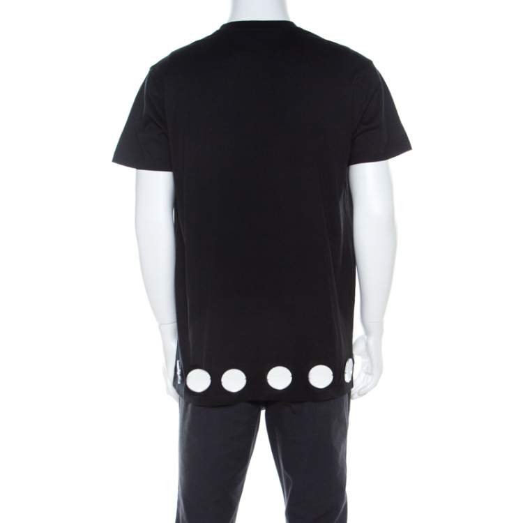 Pre Owned Givenchy Black Cotton Jersey Knit Circular Mirror Embellished Columbian Fit T-Shirt XXS