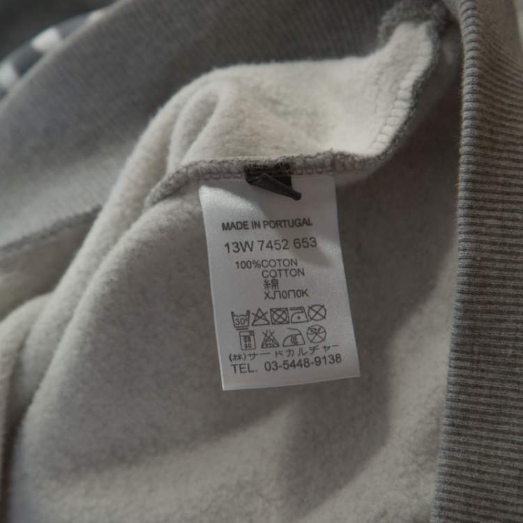 Pre Owned Givenchy Grey Baseball Skull Jersey Oversized  Sweatshirt XS