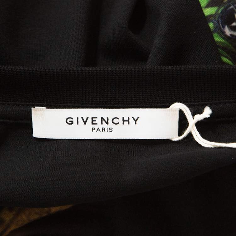 Pre Owned Givenchy Black Maria Pattern Printed Jersey Crew Neck T-shirt S