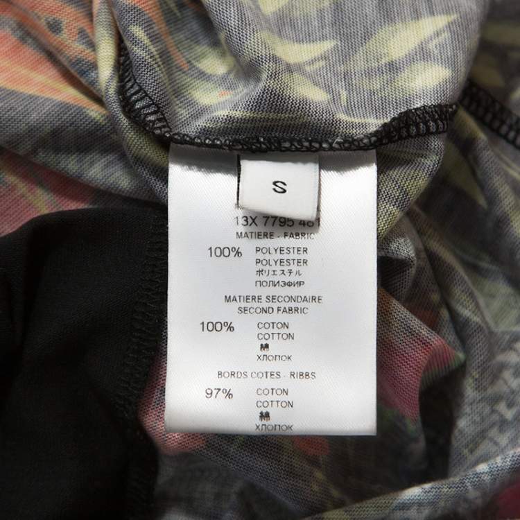 Pre Owned Givenchy Black Maria Pattern Printed Jersey Crew Neck T-shirt S